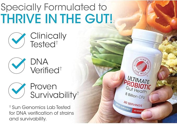Silver Fern Gut Rehab Kit - 30 Day Supply - Cleanse Daily (1 Bottle = 120 Capsules) & Ultimate Probiotic (1 Bottle = 60 Capsules) - Immunoglobulins & Spore Forming Probiotics-StrideForce Fitness