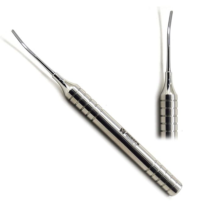 MEDSPO Professional Dental Instruments Osteotome Periotome Luxating Elevator Implant | Orthodontic PDL Teeth | Surgical Root Extraction Spreading (Flex Periotome Titanium Set Of 3)