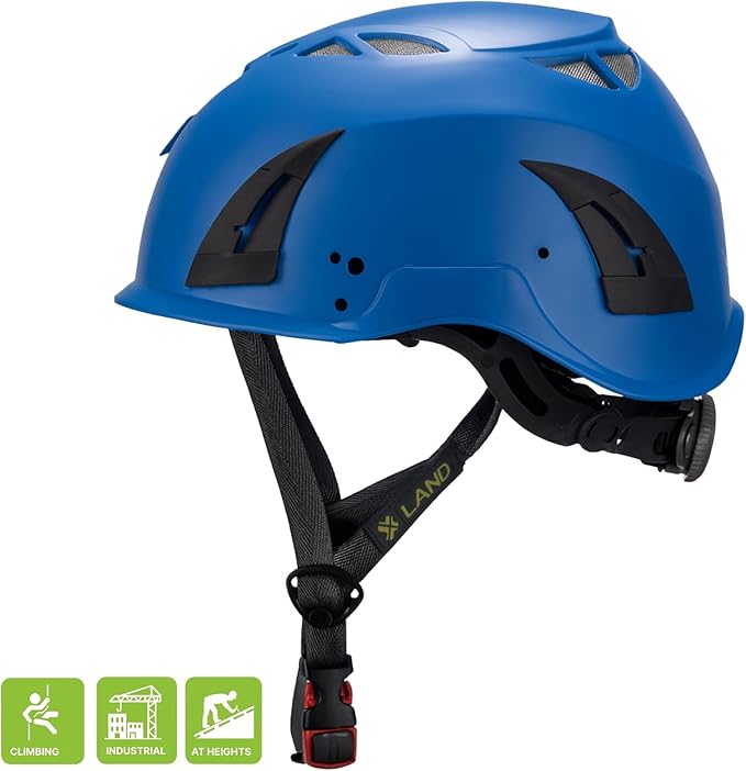 Land Helmets ClimbPro Safety Helmet for Rock Climbing – Lightweight & Durable Hard Shell with Adjustable Chin Strap and Accessory Slots – Ideal for Indoor & Outdoor Adventure-StrideForce Fitness