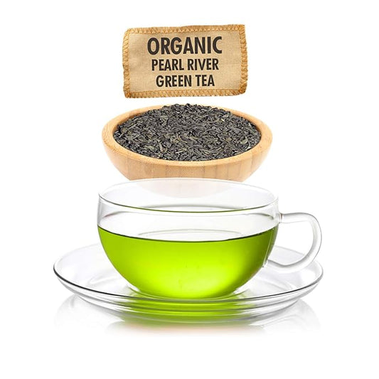 Organic Pearl River Green Tea Loose Leaf Tea | Hand-Plucked Pre-Dawn Leaves | Bright Forest Green Cup | Vegan Kosher | High Antioxidant | 4oz Resealable Pouch by English Tea Store-StrideForce Fitness