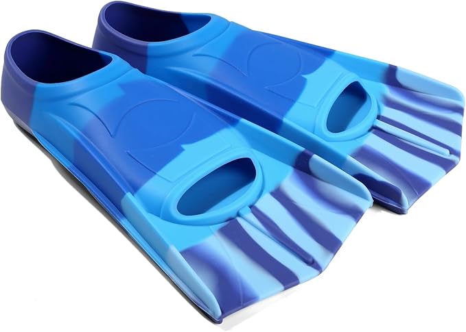 Kids Swim Fins,Short Kids Fins Youth Swimming Flippers for Lap Swimming Training for Children Girls Boys Beginners-StrideForce Fitness