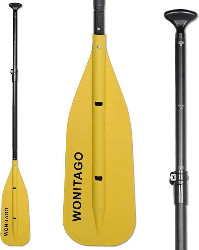 Canoe Paddle Aluminum Shaft with PP Blade, Floating Adjustable Paddle for Canoeing, Boating and Rafting, 122-152 cm/4-5 Ft-StrideForce Fitness