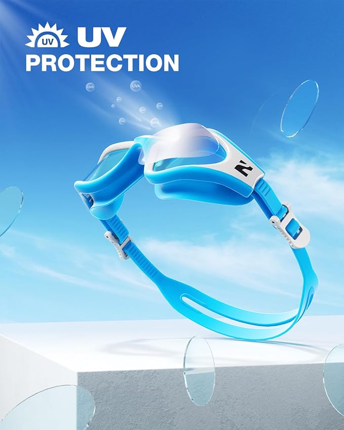 ZIONOR G1 Lite Swim Goggles with Swim Cap Comfortable Anti-fog Swimming Goggles Cap Set for Adult Men Women-StrideForce Fitness