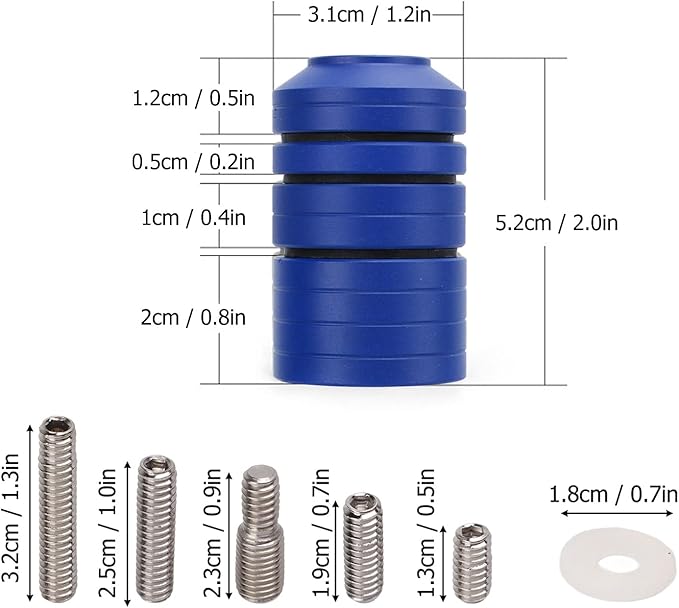 VBESTLIFE Archery Bow Stabilizer Weight Kit, Detachable Aluminum Alloy Counterweight Kit for Recurve Bow and Compound Bow-StrideForce Fitness