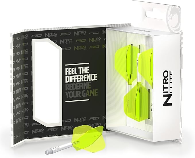 RED DRAGON Darts – Nitro Flite Integrated Flight & Shaft System – No.2 Shape and Design - Available in Short, Intermediate & Medium - Available in Variety of Colours - Professional Darts Accessories-StrideForce Fitness