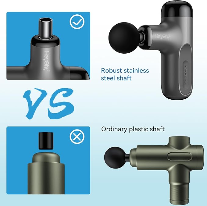 Mini Massage Gun with Heat and Cold, Deep Tissue Massage Gun, Portable Percussion Muscle Massager with 4 Massage Heads for Athletes-StrideForce Fitness