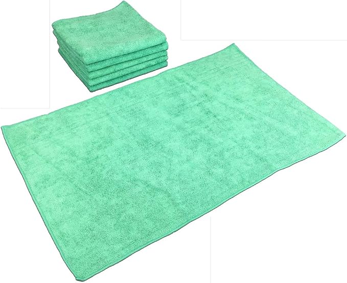 Arkwright Microfiber Gym Towel - Bulk Case of 180 - Super Soft, Quick Dry Workout Sweat Towels, 300 GSM Lightweight & Absorbent for Sports, Working Out, Yoga, and Spa, 16 x 27 in, Green-StrideForce Fitness