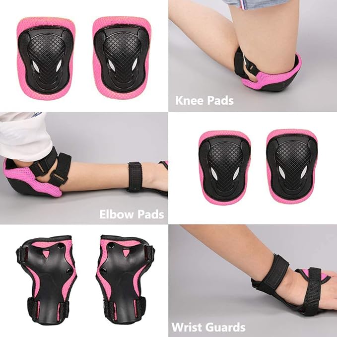 Adjustable Helmet for Ages 3-16 Kids Toddler Boys Girls Youth,Protective Gear with Elbow Knee Wrist Pads for Multi-Sports Skateboarding Bike Riding Scooter Inline skatings Longboard Roller Skate-StrideForce Fitness