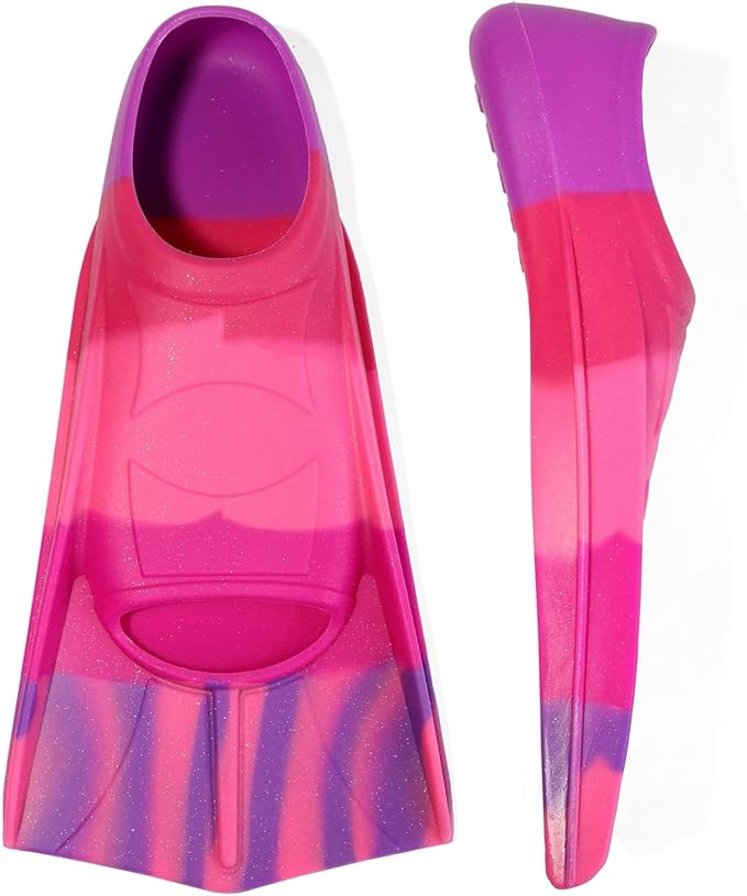 Kids Swim Fins,Short Kids Fins Youth Swimming Flippers for Lap Swimming Training for Children Girls Boys Beginners-StrideForce Fitness