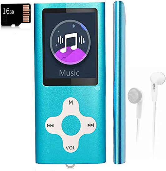 Mp3 Player,Music Player with a 16 GB Memory Card Portable Digital Music Player/Video/Voice Record/FM Radio/E-Book Reader/Photo Viewer/1.8 LCD (Sky Blue)-StrideForce Fitness