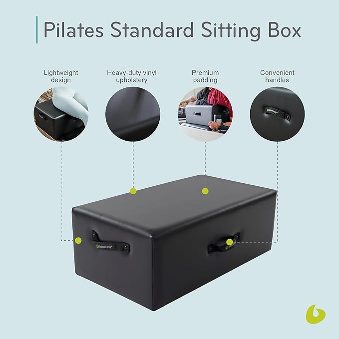 Balanced Body Standard Sitting Box for Pilates Reformer, Pilates Equipment for Home Workouts and Professional Studio Use, Fits Balanced Body Wood Reformers and Allegro or Allegro 2 Reformer-StrideForce Fitness