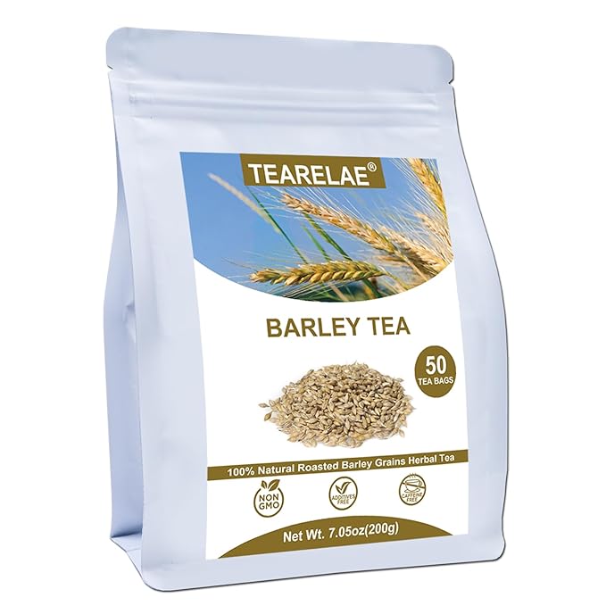 TEARELAE - Barley Bags - 4g x 50 Count - 100% Pure Natural Roated Barley Grains Herbal Tea - Mugicha - Non-GMO - Caffeine-free - Gently Sweet & Mellow-StrideForce Fitness