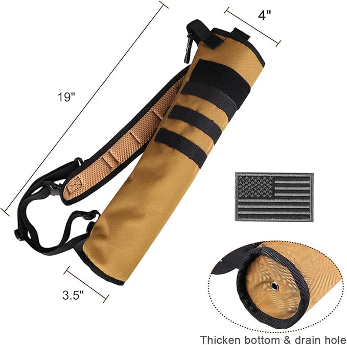 KRATARC Archery Lightweight Back Arrow Quiver Dual Use Foldable Compact Hip Arrows Bag with Molle System Hanged for Target Shooting-StrideForce Fitness