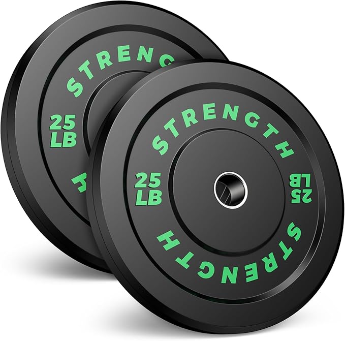 Olympic Rubber Bumper Weight Set - 2 Inch Barbell Plates for Home Gym Strength Training-StrideForce Fitness