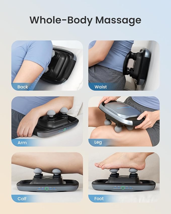 RENPHO Massage Gun Deep Tissue, Handheld Massager with Replaceable 4-Head and Plate, Muscle Percussion Massage Tool for Neck, Back, Leg, Gifts for Women Men, Quad