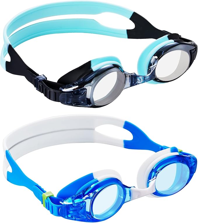 Aegend 2 Pack Kids Goggles, Swimming Goggles for Kids Age 4-16 Boys and Girls Youth, Anti-Fog Waterproof Anti-UV Pool Goggles-StrideForce Fitness