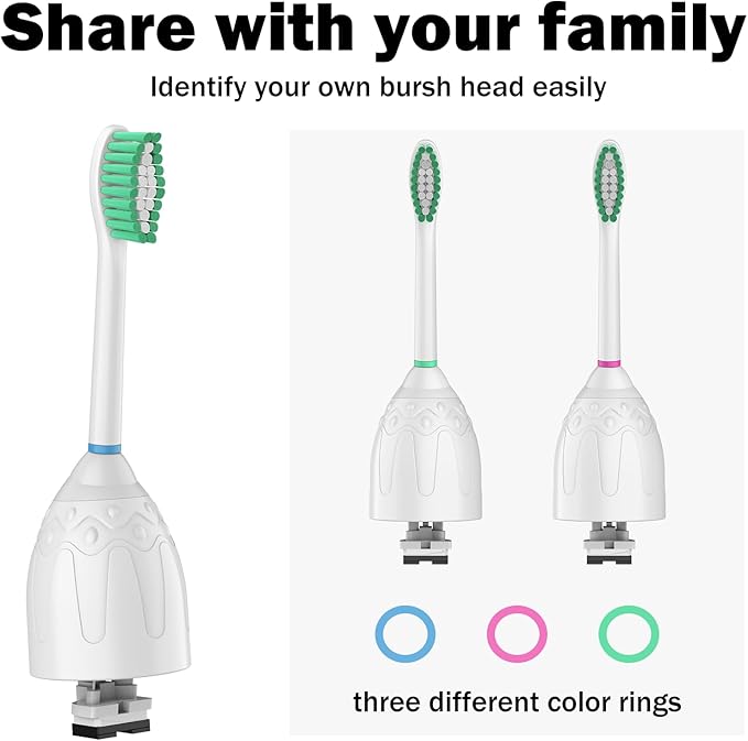 Toothbrush Heads for Philips Sonicare Replacement Brush Heads Medium Soft Dupont Bristles Electric Toothbrush Replacement Heads Fit E-Series Essence Xtreme Elite Advance and CleanCare, 6 Pack