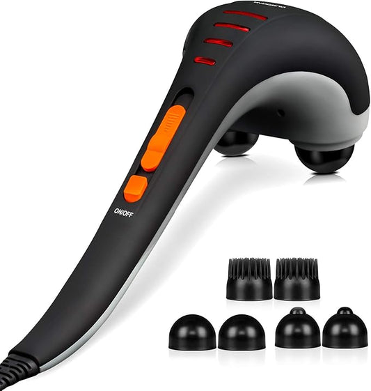 Handheld Neck Back Massager for Pain Relief Deep Tissue, Double Head Full Body Percussion Massage MG400 for Shoulder, Leg, Foot, Muscles