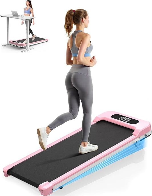 Incline Walking Pad with Handle Bar, Folding Treadmill Foldable Portable Under Desk for Home Office, Ultra Quiet <45dB, Safety Lock, 300+ LB Capacity-StrideForce Fitness