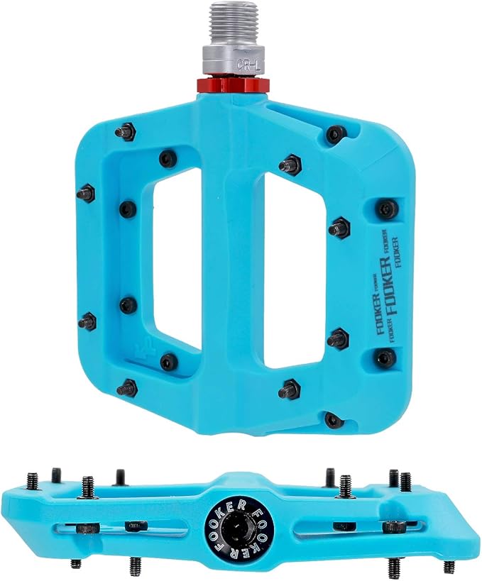 FOOKER MTB Pedals Mountain Bike Pedals 3 Bearing Non-Slip Lightweight Nylon Fiber Bicycle Platform Pedals for BMX MTB 9/16"-StrideForce Fitness