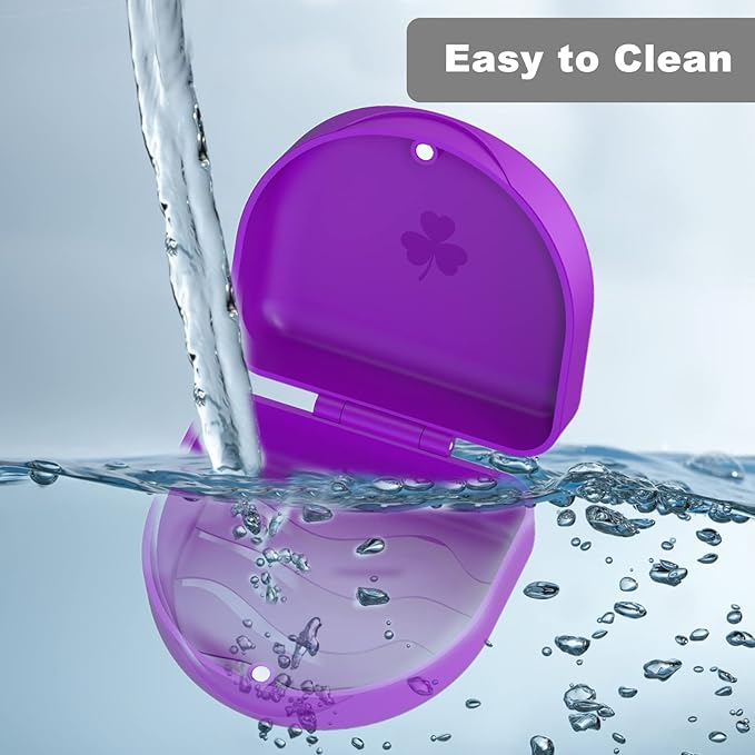 Retainer Case Denture Case: BVN Orthodontic Dental Case, Slim Braces Case, Mouth Guard Case, Denture Box, Teeth Aligner Case, Night Guard Case Container Storage Holder Purple