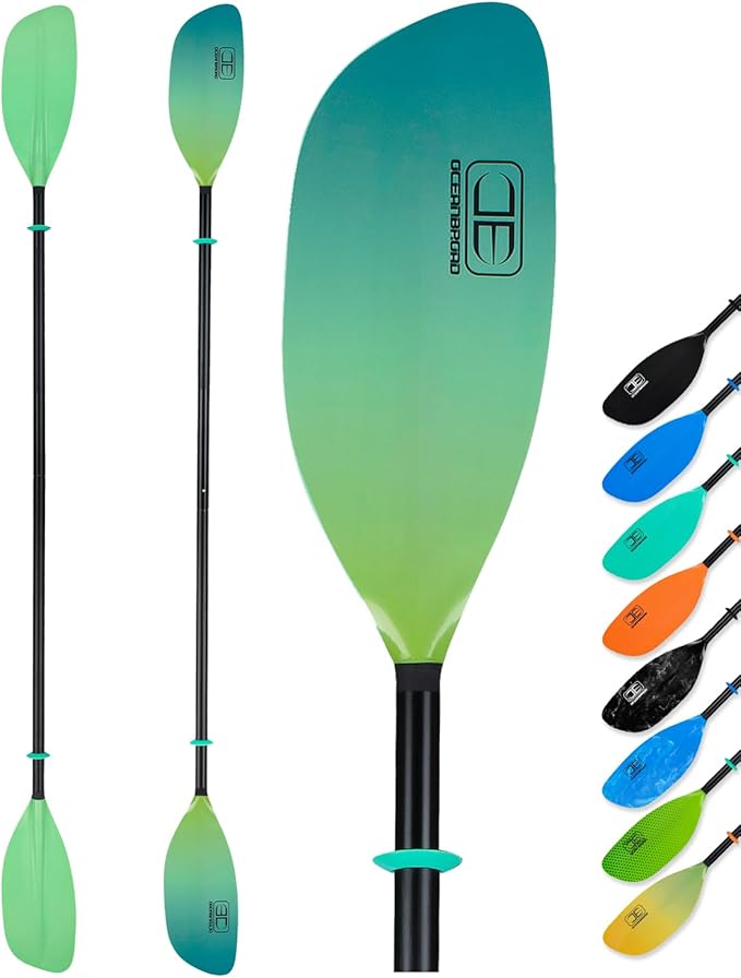 OCEANBROAD Kayak Paddle 86in/218cm, 90.5in/230cm Alloy Shaft 2-Piece Floatable Kayak Oar for Kayaking Canoeing Boating-StrideForce Fitness