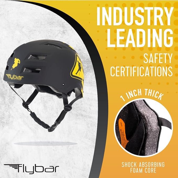 Flybar Bike Helmet- Multi Sport Dual Certified Adjustable Dial, Lightweight Skateboard Helmet, Roller Skating, Pogo, Electric Scooter, Snowboard, Boys and Girls Kids- Adults Helmets-StrideForce Fitness