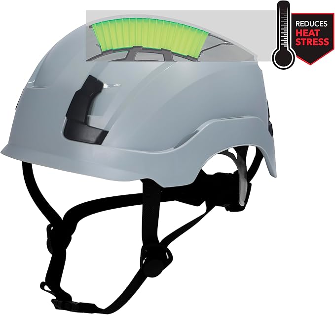 GE Safety Helmet, Impact Absorbing Tech, Adjustable Ratchet, ANSI Type 1, Memory Foam Padding, Hard Hats Protection, Lightweight, Durable, Chin Strap, Comfortable Fit OSHA Approved-StrideForce Fitness