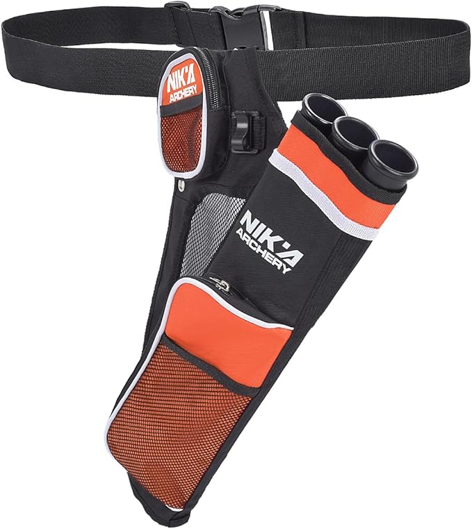 Archery Arrow Quiver Holder, 3-Tubes Hip Quiver Arrow Bag with Adjustable Belt for Youth & Adults Arrows Hunting Target Practicing-StrideForce Fitness