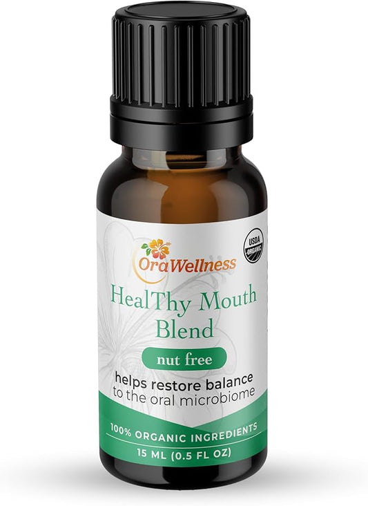 OraWellness Nut Free Healthy Mouth Blend Organic Toothpaste & Mouthwash Alternative Tooth Oil, Natural Mouth Rinse for Healthy Teeth & Gums for Women, Men and Kids, Pack of 1