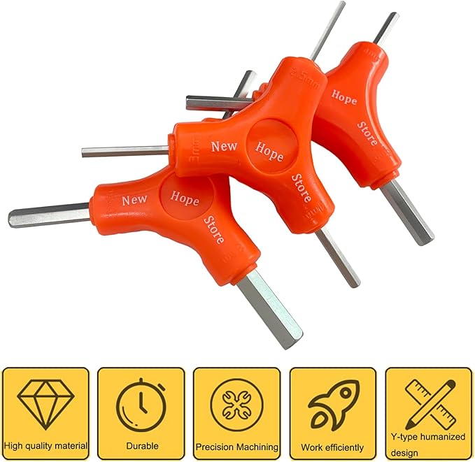 3-Way Bike Hex Wrench Set, Y Allen Wrench All-In-One Multifunctional Biking Maintenance Tool Cycling Torque Spanner Internal Hex Key Repair Tool for Mountain Bicycle, 3Pcs(2.5, 3, 4, 5, 6, 8mm)-StrideForce Fitness