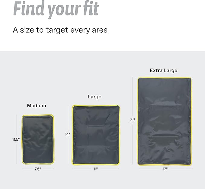 Hot & Cold Reusable Gel Packs (Medium, 1 Pack) Flexible Soft Compress - Ice & Heat Therapy for Injuries, Back, Shoulder, Hip, Knee, Joint Pain, Swelling, Bruises, Post Surgery - Sport Temp-StrideForce Fitness