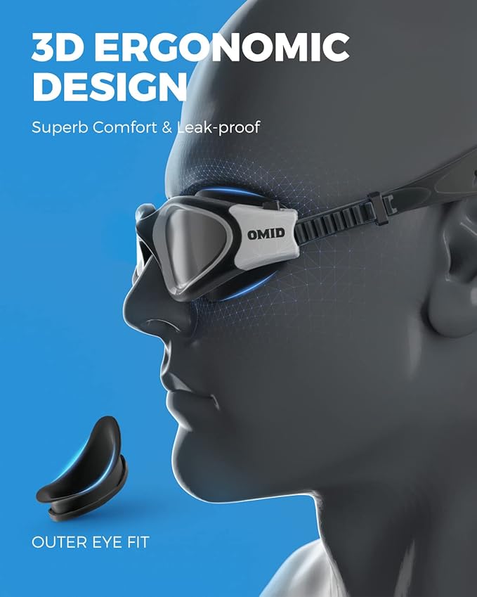 OMID Swim Goggles, P2 Polarized Swimming Goggles for Men Anti-fog Goggles Swimming for Adult Women-StrideForce Fitness
