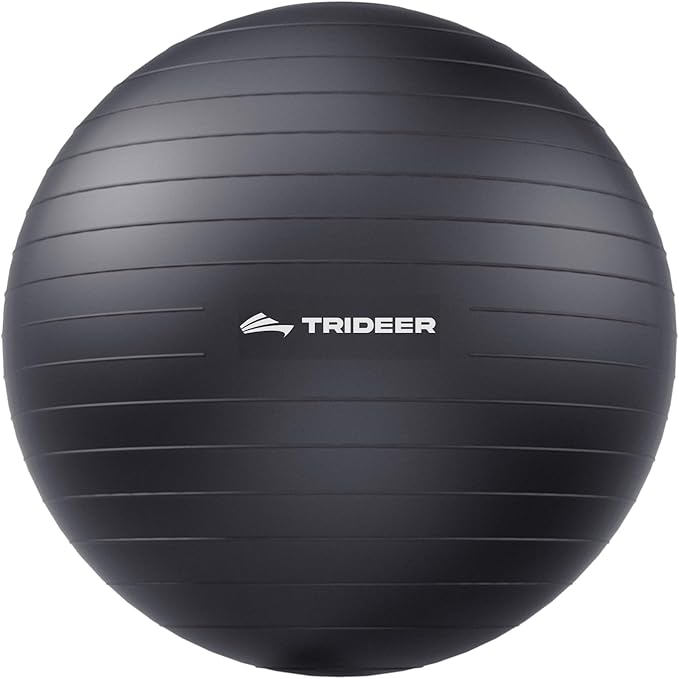 Trideer Extra Thick Yoga Ball Exercise Ball, 5 Sizes Gym Ball, Heavy Duty Ball Chair for Balance, Stability, Pregnancy, Quick Pump Included-StrideForce Fitness