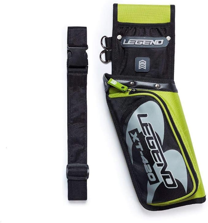 Legend XT420 Field Quiver - Left or Right-Handed Quiver Arrow Holder, Archery Quiver with 3 Arrow Tube, Durable Nylon Hip Quivers with Multiple Pockets for Archery Accessories, Score Card & Tools-StrideForce Fitness