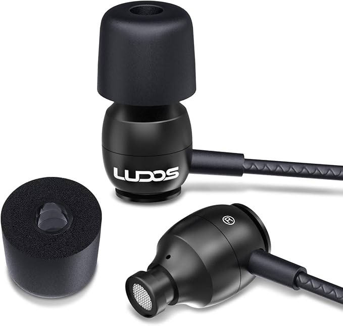 Ludos Clamor Wired Earbuds in-Ear Headphones, 5 Years Warranty, Earphones with Microphone, Noise Isolating Ear Buds for School, Kids, Women, Small Ear-StrideForce Fitness