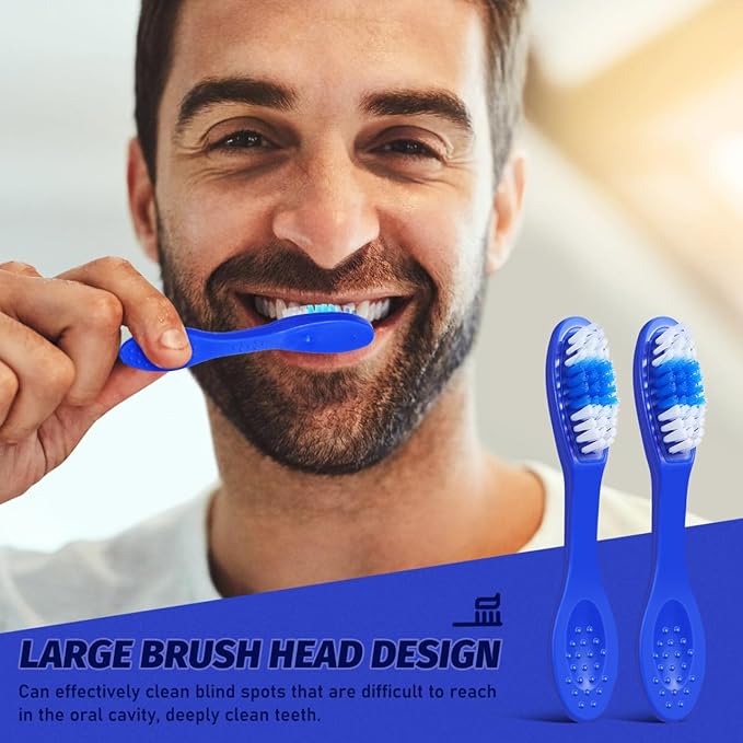 iplusmile 10Pcs Mini Handle Toothbrush Thumbprint, Portable Short Handle Soft Bristles Toothbrush for Travel Teeth Cleaning (9CM)