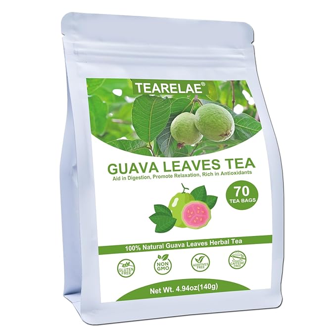TEARELAE - Guava Leaves Tea Bags - 70 Count - 100% Pure Natural Guava Leaves - Aid in Digestion, Promote Relaxation - Non-GMO - Caffeine-Free-StrideForce Fitness
