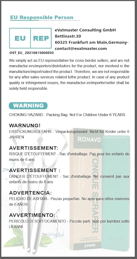 RONAVO Tongue Scraper for Adult with Thick Tongue Coating, Dual Scraper Design for Deep Clean Oral Care, Remove Bad Breath, for The Coffee Lover, Night Owls, Elderly, 2 Colors