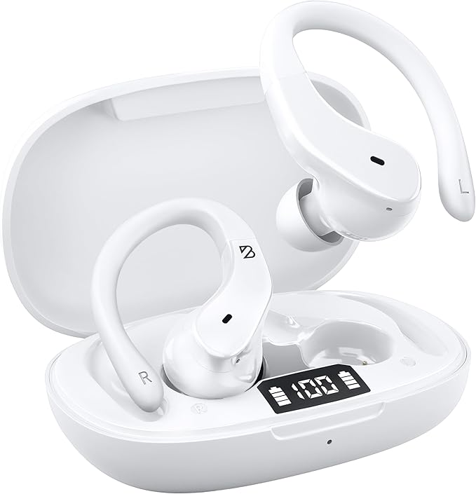 Back Bay Audio - Runner's Wireless Earbuds Bluetooth Headphones for Sports, Hook Over The Ear Buds, Deep Bass, Wrap Around Earphones with Earhooks for Running, Workout Wireless Headphones for The Gym-StrideForce Fitness
