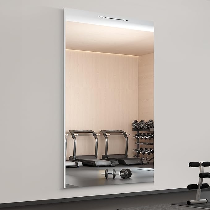 brisafe 71" x 40" Full Length Wall Mirror for Gym, Dance, Home & Yoga - Easy Install, Ultra-Light Shatterproof Nano Material Cuts 60% Commercial Insurance Costs-StrideForce Fitness