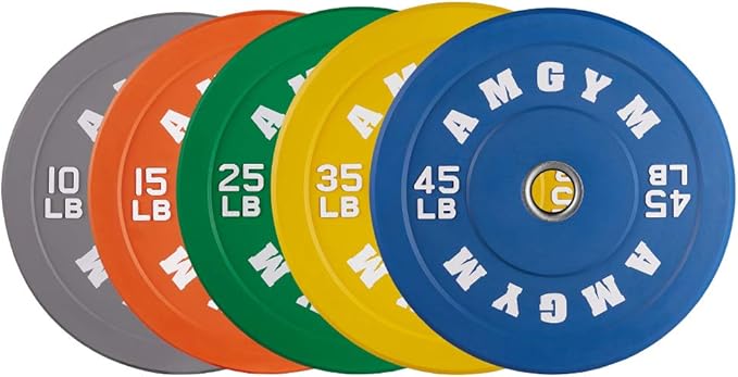 2 Inch Bumper Plates，10-500lbs，Barbell Rubber Olympic Weight Plates Set for Home Gym, Strength Training & Weight Lifting, Multiple Options Colors-StrideForce Fitness