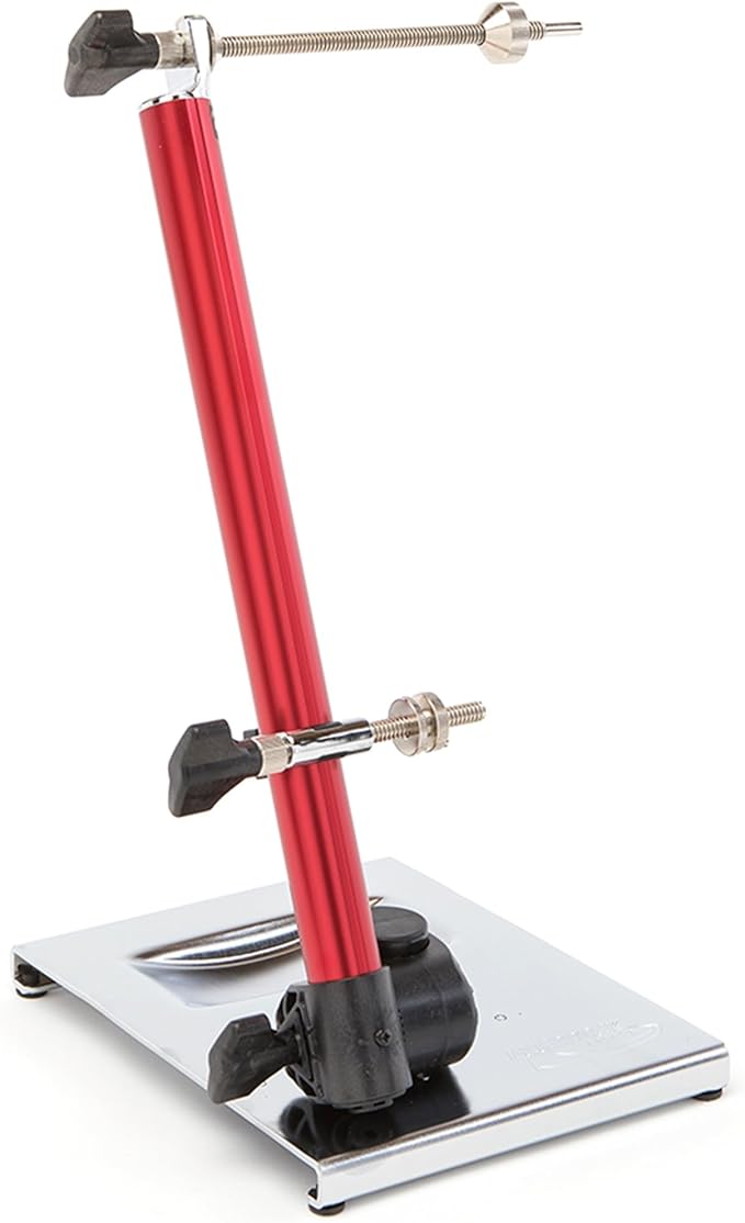 FEEDBACK SPORTS | Pro Truing Stand with Thru Axle Adapter | Compact and Portable Lightweight Aluminum | Integrates With Repair Stand | Precision Spring-Loaded Tip Verifies Lateral True-StrideForce Fitness