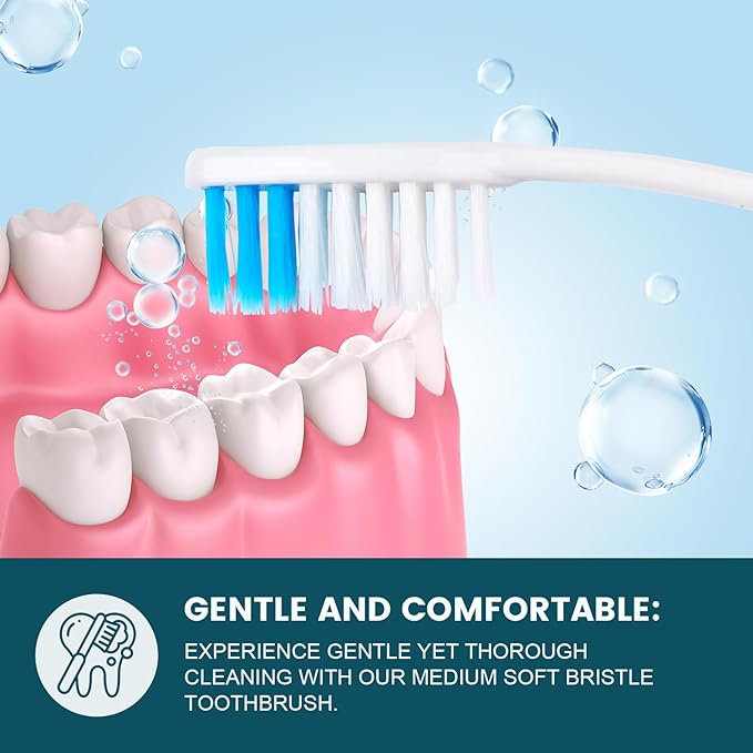 Navona 600 PCS Premium Individually Wrapped Bulk Toothbrush Pack, Disposable Toothbrushes, Kids Toothbrush, Medium Soft Bristle Toothbrushes, Ergonomics Handle, Perfect for Travel Hotel Donation