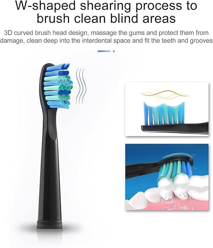 Replaceable Brush Heads Bristle Refill ，Compatibility for Seago/Fairywill Electric Toothbrush FW/SG 507/508/515/551/917/959(Whtie 3)