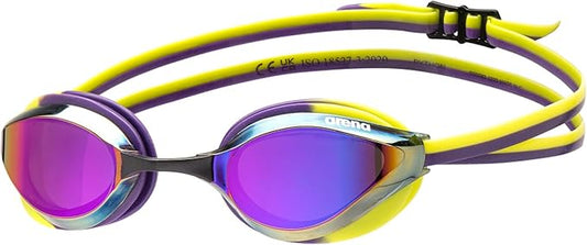 ARENA Unisex Python Racing Swim Goggles for Men and Women Anti-Fog No Leak Max Comfort Dual Strap, Mirror/Non-Mirror Lens-StrideForce Fitness