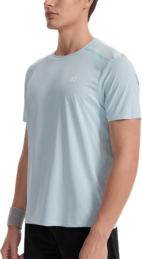 Mens Seamless Workout T-Shirts Lightweight Moisture Wicking Running Hiking Camping Tennis Pickleball Shirts for Men-StrideForce Fitness