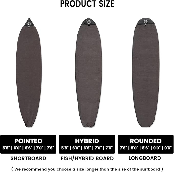 Rokia R Surfboard Sock Cover Quick-Drying Anti-Collision and Durable Surf Sock Cover - Suitable for Protective Bags of Shortboard, Longboard, Fish and HYBRID Board Choose Size & Colors-StrideForce Fitness