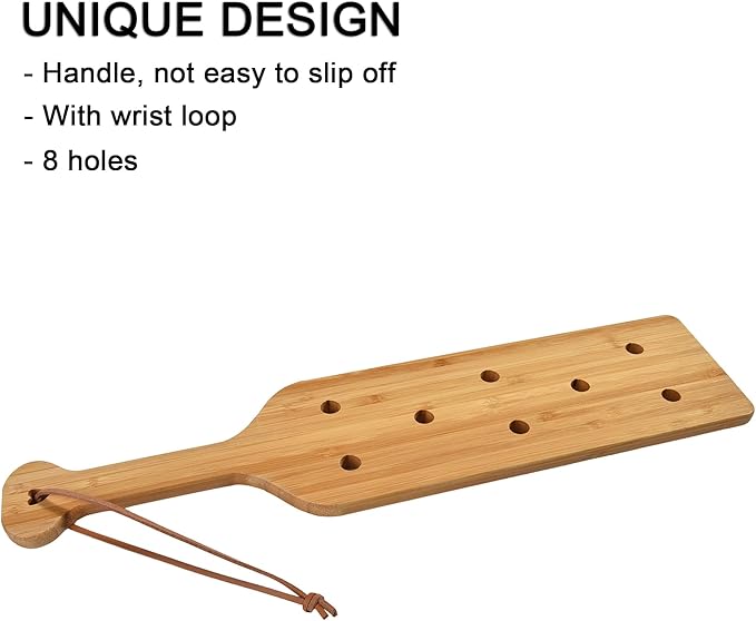 17 Inch Large Bamboo Wood Paddle Wooden Paddle with Airflow Holes-StrideForce Fitness