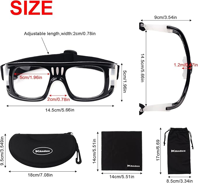 Andux Basketball Soccer Football Sports Glasses Eyewear Goggles Eye Safety Glasses LQYJ-01-StrideForce Fitness